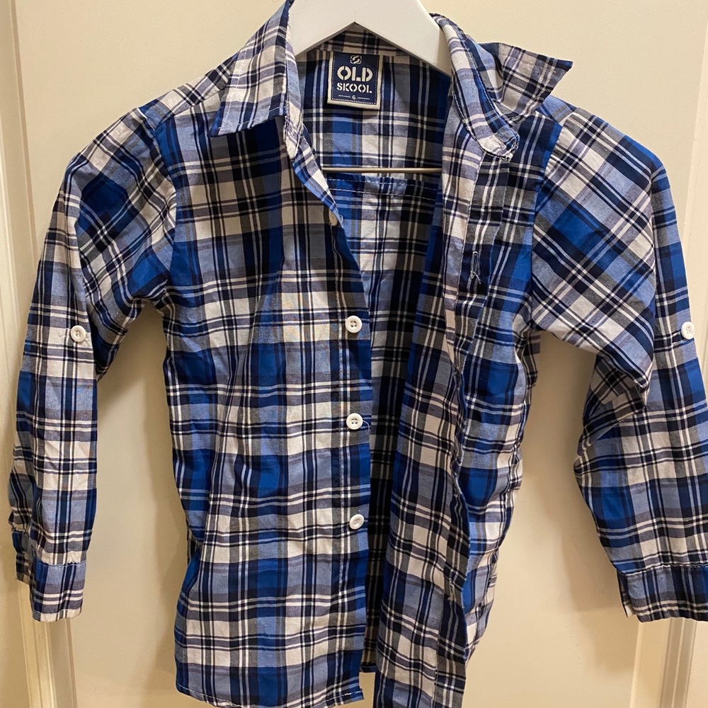 Kids plaid button up